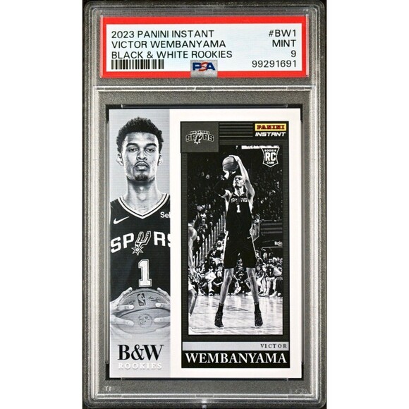 Victor Wembanyama 2023 Panini Black & White Rookies NBA #BW-1 Card PSA 9 Mint - Picture 1 of 2